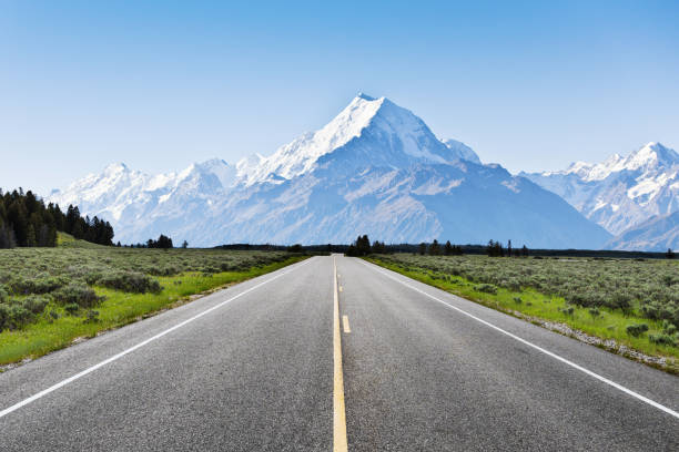 Truck driving on a mountain road